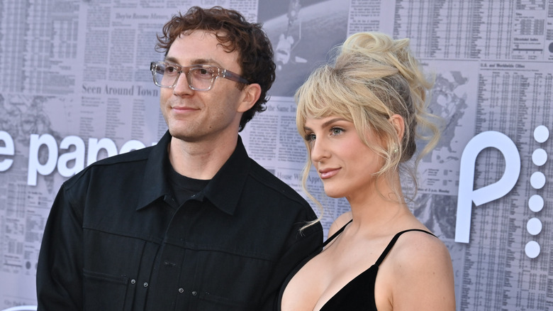 Daryl Sabara and Meghan Trainor attend Premiere of Peacocks series The Paper.