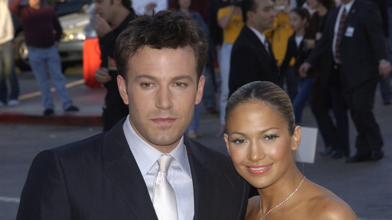 Ben Affleck and Jennifer Lopez pose together in 2003