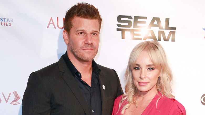 David Boreanaz and Jaime Bergman at CBS's 