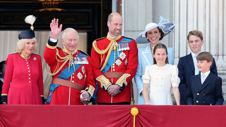 The royal family on the Buckingham Palace balcony during Trooping the Colour 2026.