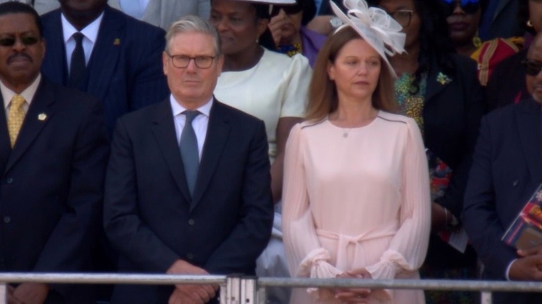 Keir Starmer and Victoria Starmer in the crowd at Trooping the Colour 2026.