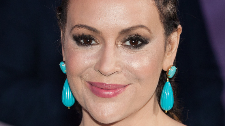 Alyssa Milano smiling red carpet