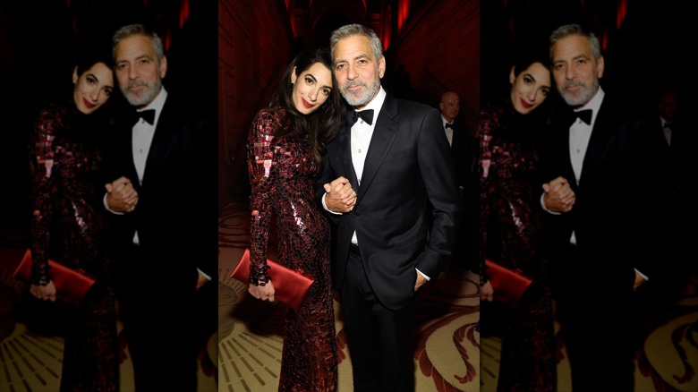 Amal wearing the Tom Ford dress inside the Met Gala