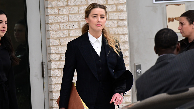 Amber Heard departing court