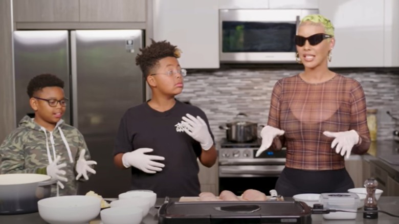 Sebastian cooking with his Amber Rose