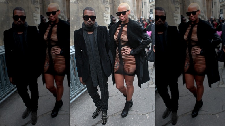 Amber Rose and Kanye West at Paris Fashion Week