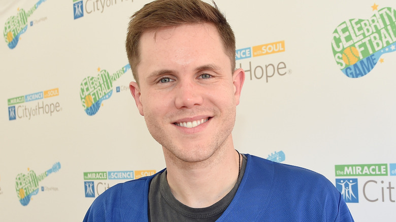 Trent Harmon smiling for photographers at a softball game in Nashville, Tennessee in June 2018