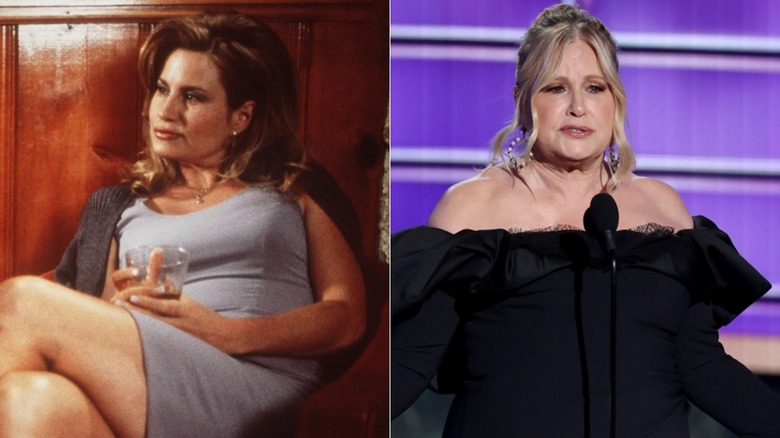 Split image of Jennifer Coolidge in American Pie and in 2025