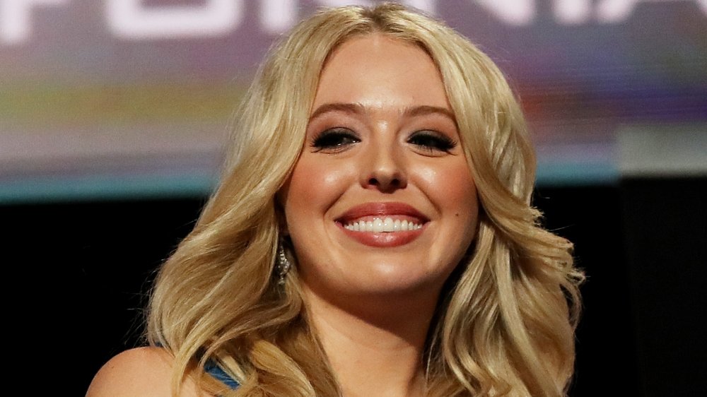 Daughter of Donald Trump, Tiffany Trump, walks on stage to deliver a speech on the second day of the Republican National Convention on July 19, 2016