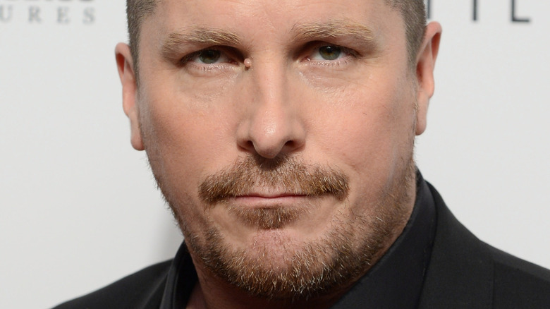 Christian Bale with a shaved head
