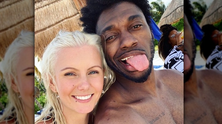 Grete Griffin and Robert Griffin III pose 
