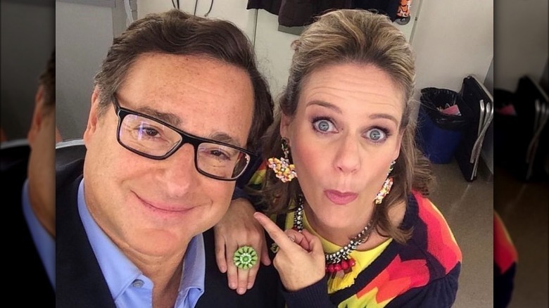 Bob Saget and Andrea Barber posing for selfie