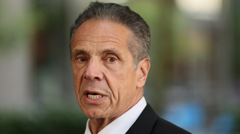 Andrew Cuomo speaking to the press