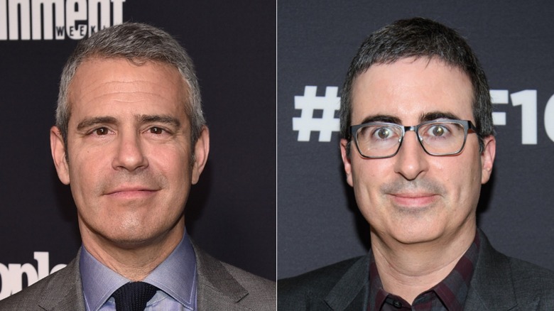 Andy Cohen and John Oliver side by side