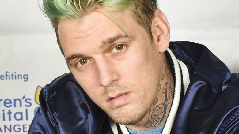 Aaron Carter green hair