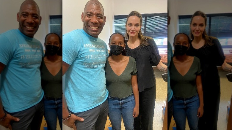 Angelina Jolie with Zahara at college