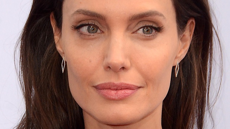 Angelina Jolie slightly smiling