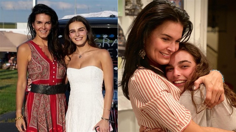 Angie Harmon and Finley Faith posing