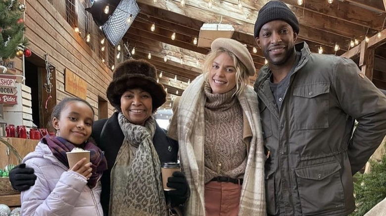 AnnaLynne McCord and Colin Lawrence on the set of Dancing Through the Snow