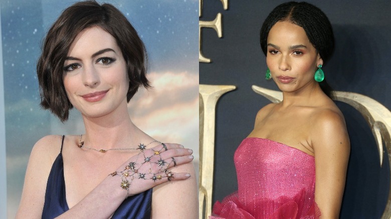 Anne Hathaway and Zoe Kravitz side by side