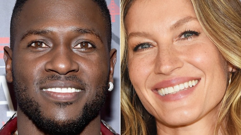 Split image of Antonio Brown and Gisele Bündchen