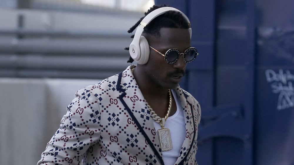 Antonio Brown wearing headphones
