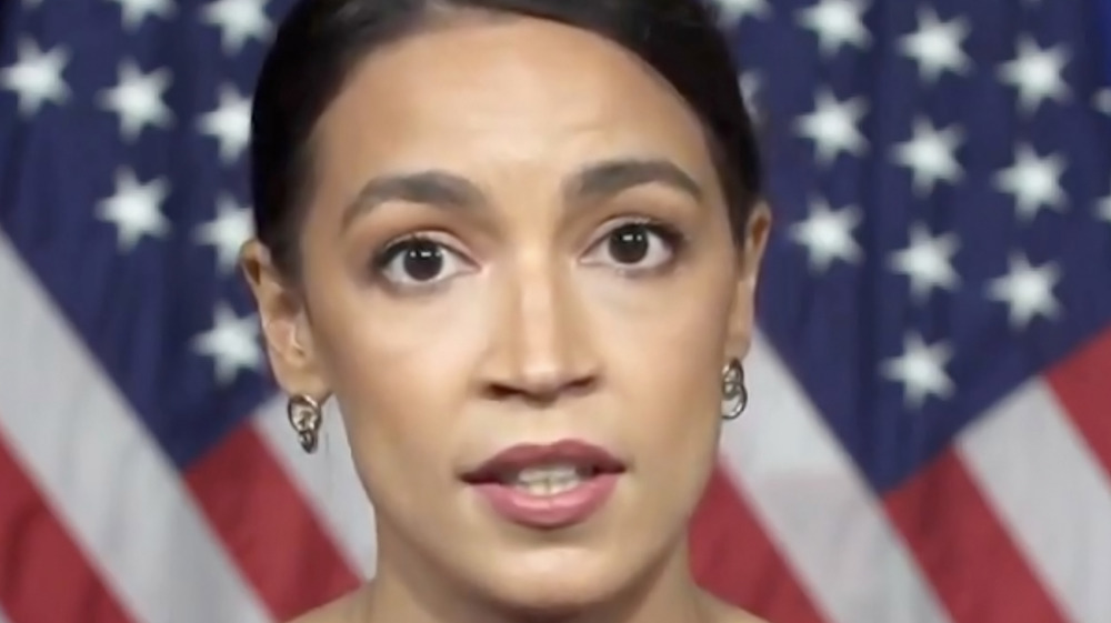 Alexandria Ocasio-Cortez looking surprised