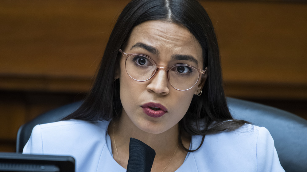 Alexandria Ocasio-Cortez speaking at a hearing about mail-in ballots Aug. 24, 2020
