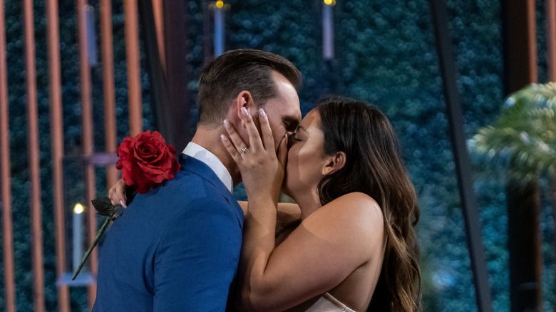 Brennon Lemieux and Alexa Alfia kissing