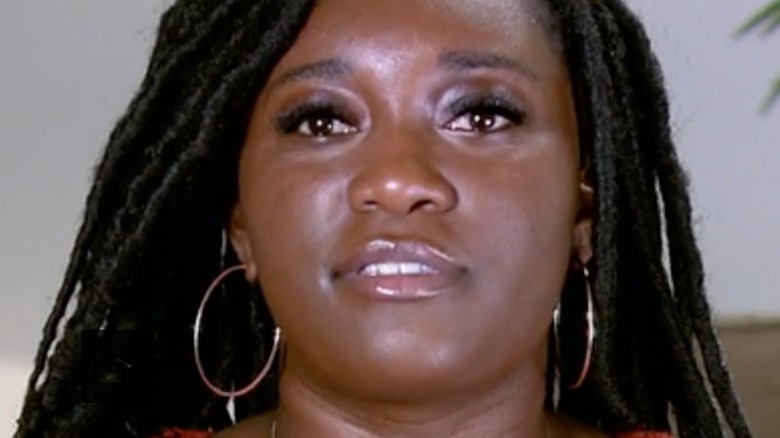 Paige Banks large hoop earrings talking
