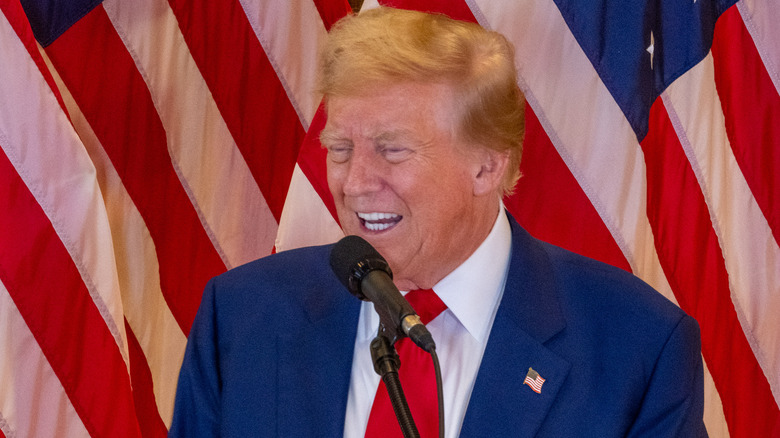 Donald Trump giving a speech
