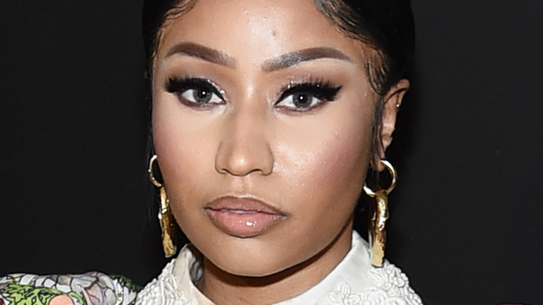 Nicki Minaj with serious expression