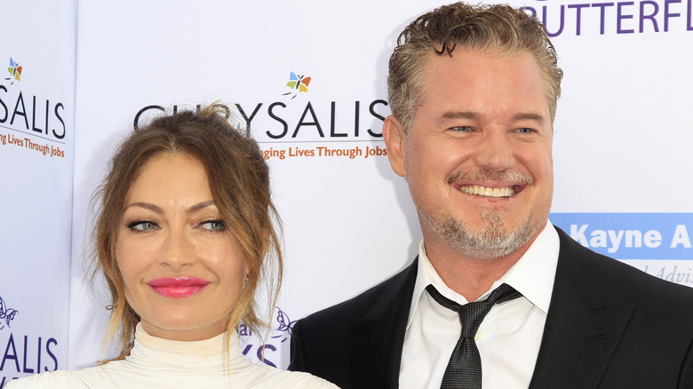 Rebecca Gayheart and Eric Dane smiling on the red carpet