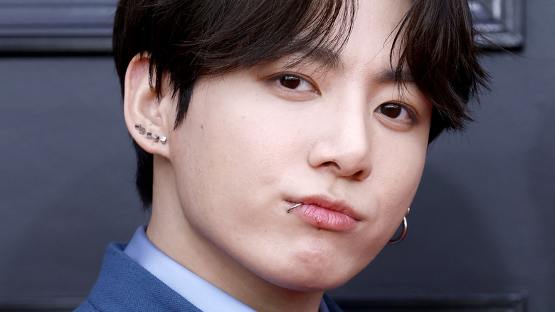 Jungkook of BTS at the 2022 Grammys