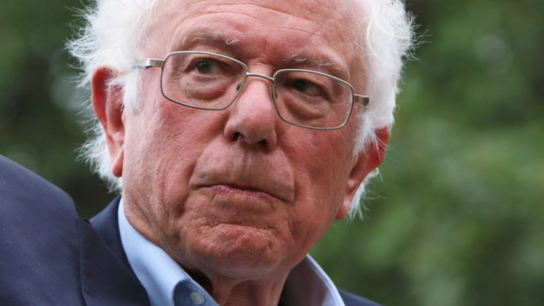 Bernie Sanders at a podium