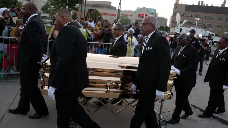 Aretha Franklin's casket