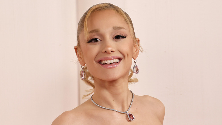 Ariana Grande smiling at red carpet event