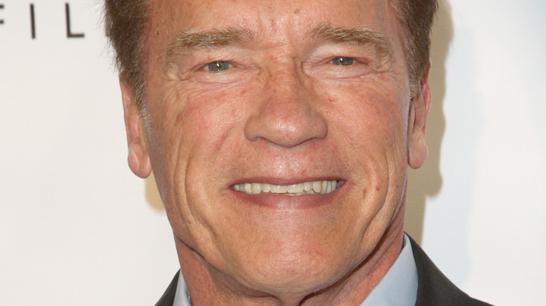 Arnold Schwarzenegger smiles at an event
