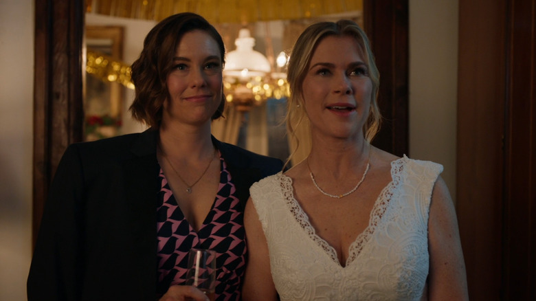 Ashley Williams and Alison Sweeney standing together in "To Barcelona, Forever"