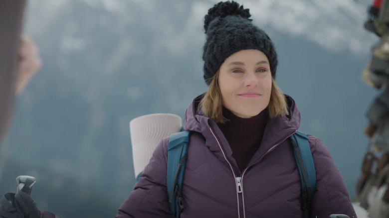 Ashley Williams wearing a knitted beanie in 2025's "An Alpine Holiday"