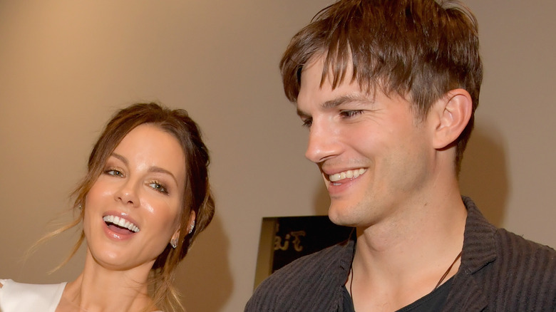 Kate Beckinsale, Ashton Kutcher laughing