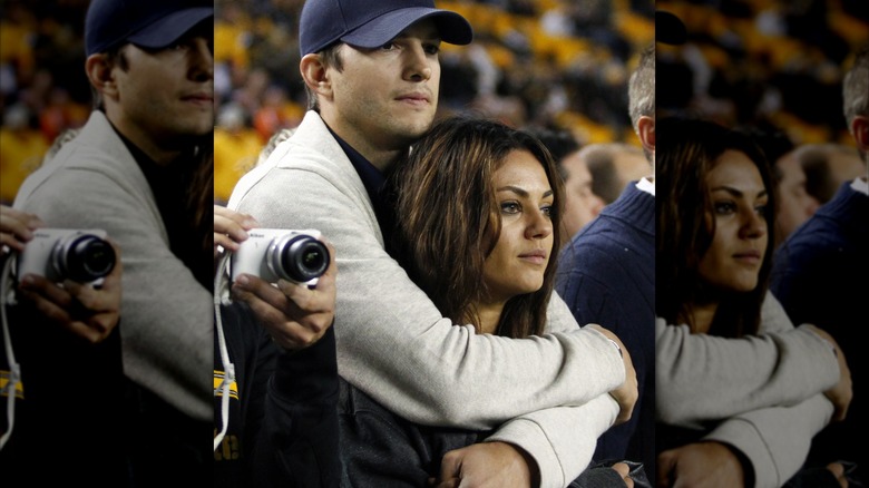 Ashton Kutcher and Mila Kunis at a 2013 event