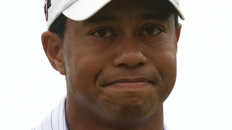 Tiger Woods looking glum