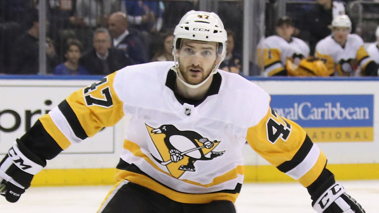 Adam Johnson, playing hockey