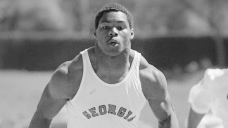 Jim Hines competing in 1981