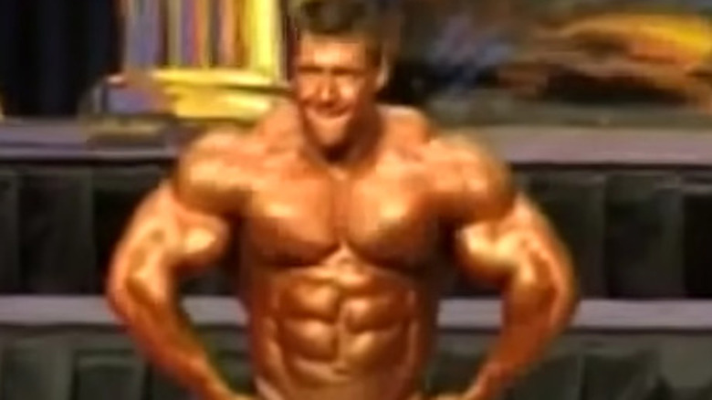 Jean-Pierre Fux posing at a bodybuilding show