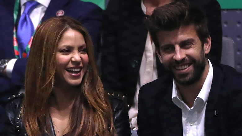 Gerard Piqué smiling with Shakira