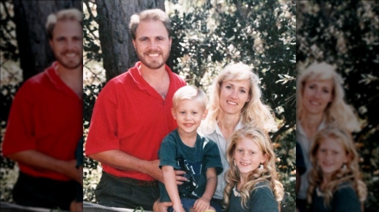 Austin Butler as a child poses with his family