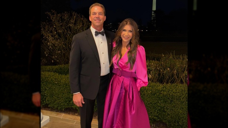 Bryon and Kristi Noem posing together at the 2025 Governor's Dinner.