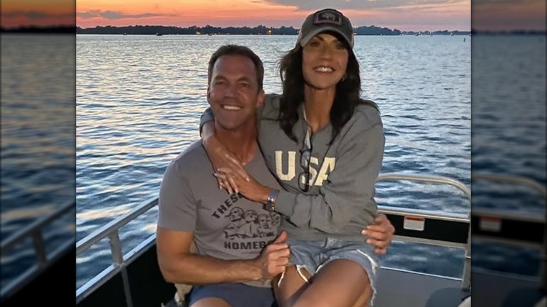 Bryon and Kristi Noem on a boat.